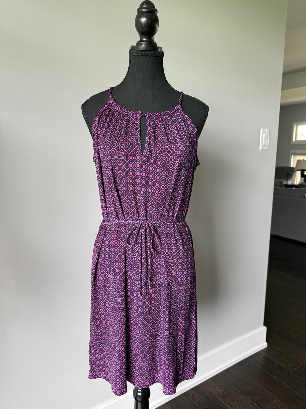 Banana Republic Purple Geometric Print Midi Dress